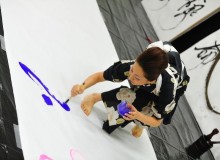 2012.7.22 天橋立教室 書作展　Performance during calligraphy exhibition – Amanoashidate, Kyoto prefecture
